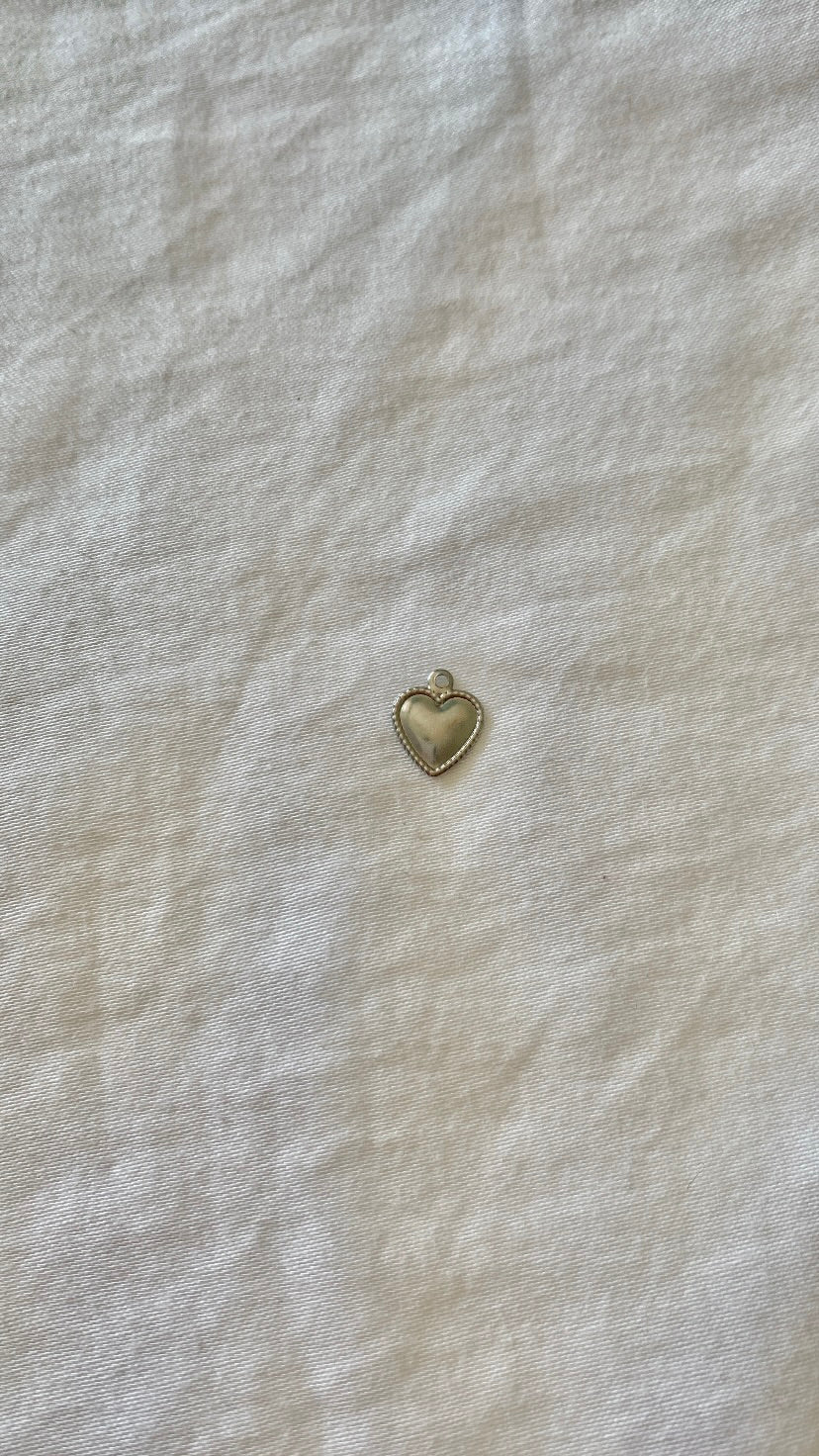 charm cœur bombé argenté