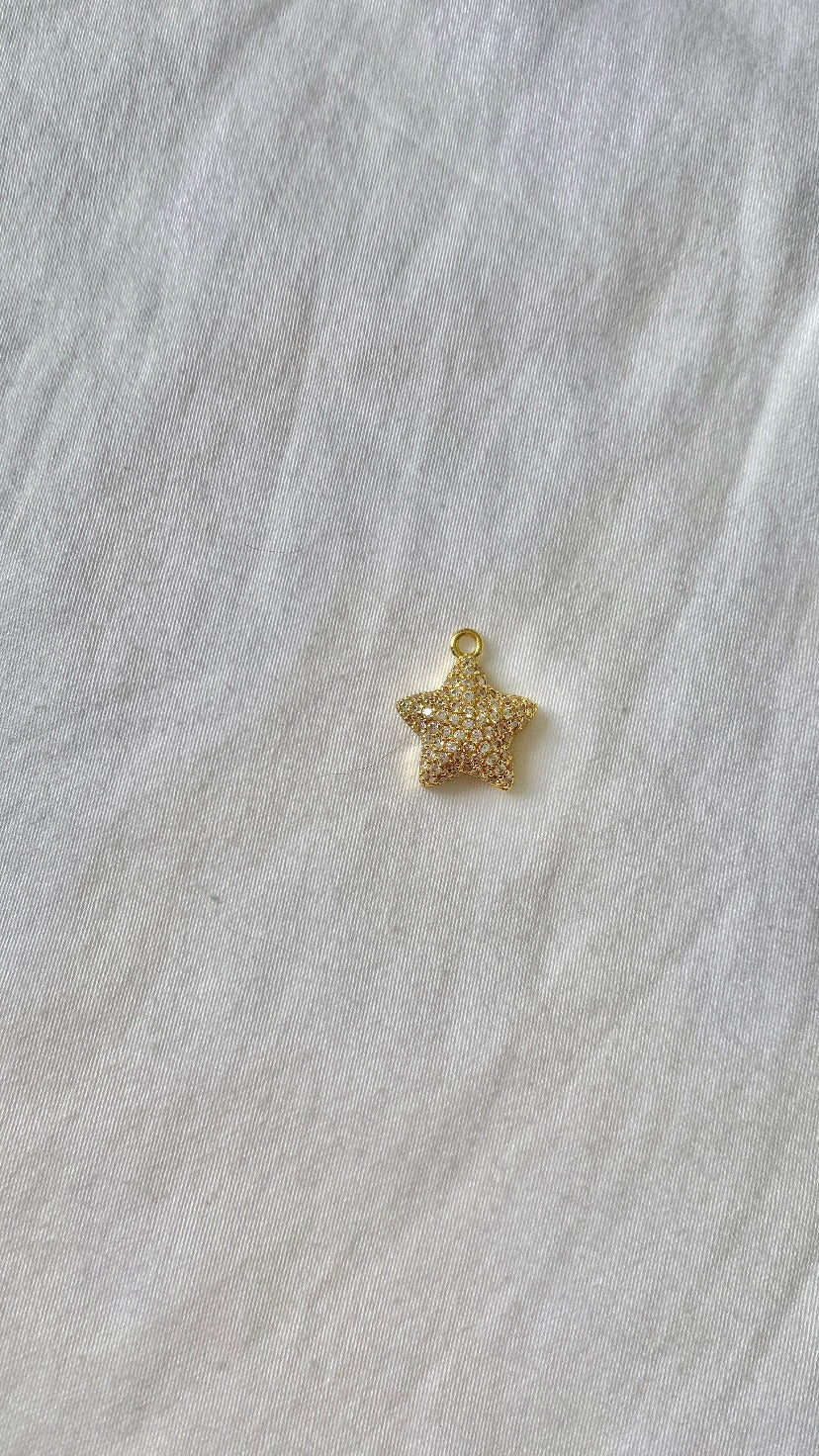 charm étoile strass bombée