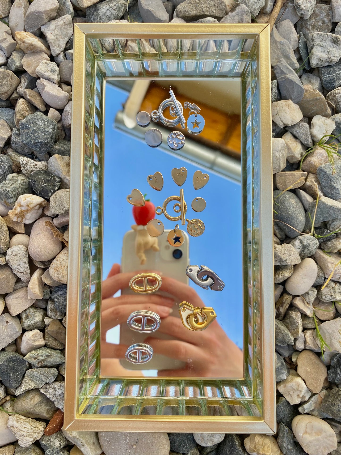 bracelet cordon pailleté petite maille marine