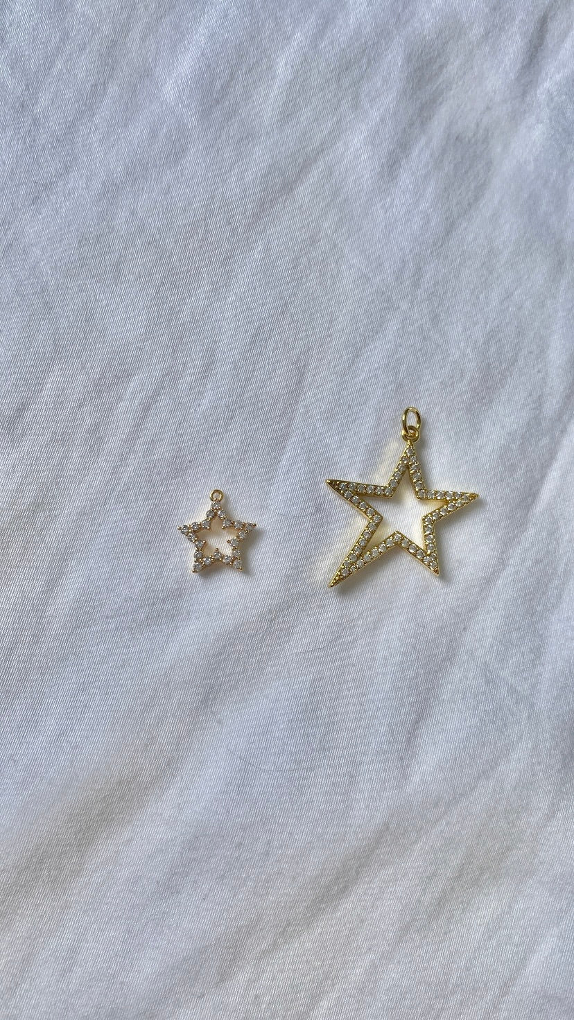 charm étoile strass perforée