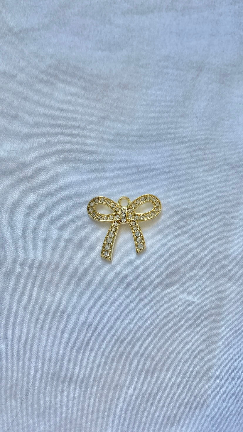 charm noeud coquette strass