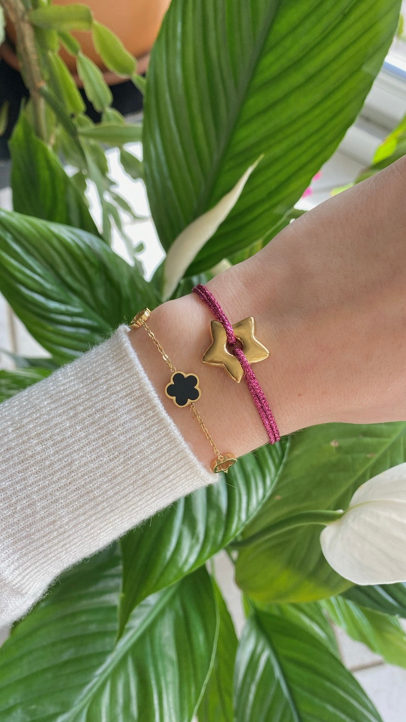 bracelet cordon pailleté Star