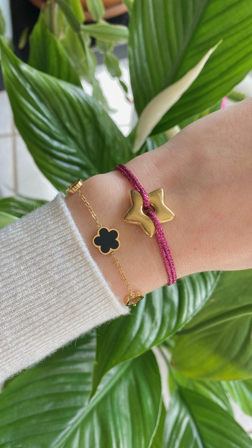 bracelet cordon pailleté Star
