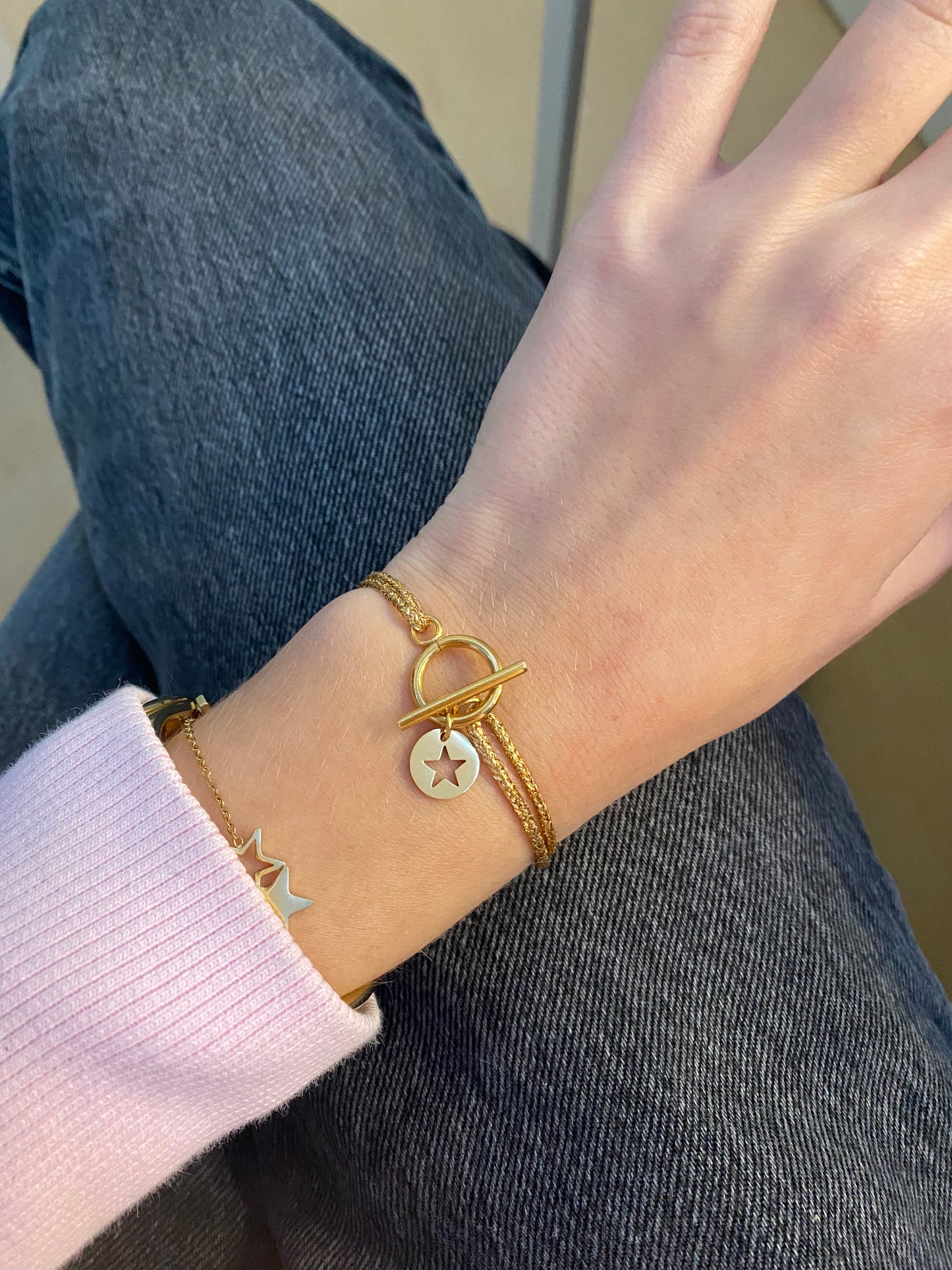 bracelet cordon pailleté OT étoile