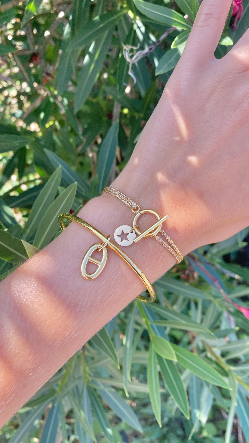 bracelet cordon pailleté OT étoile