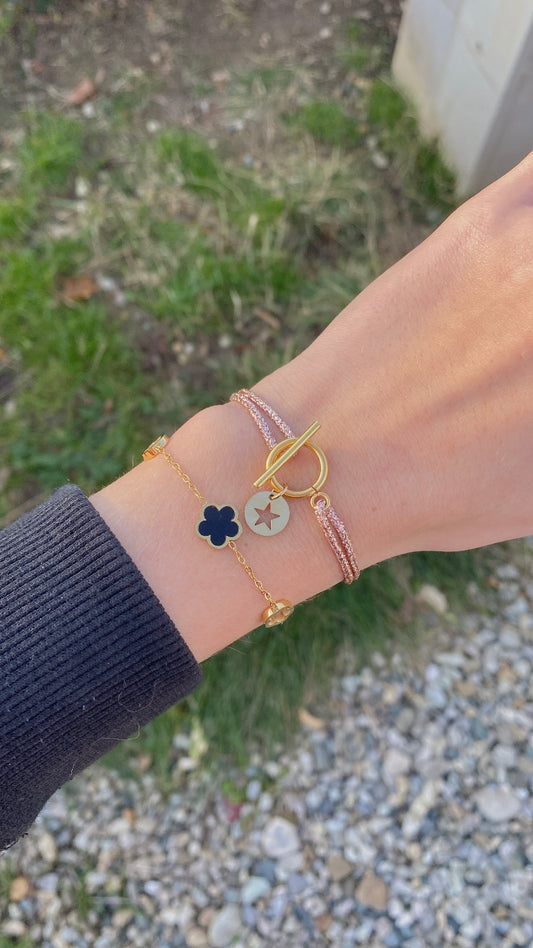 bracelet cordon pailleté OT étoile