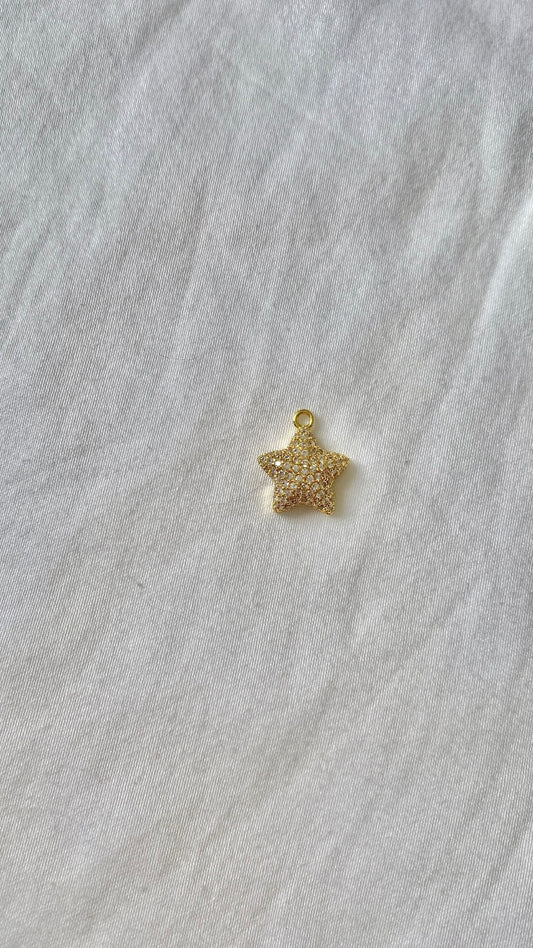 charm étoile strass bombée