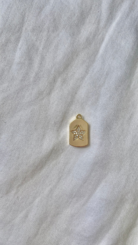 charm rectangle + étoile strass